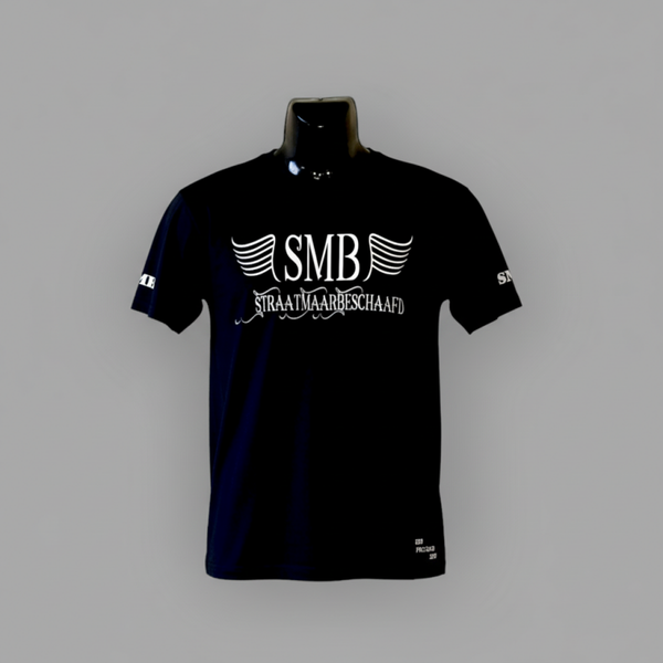 SMB T-Shirt Zwart Met Witte Text Letters
