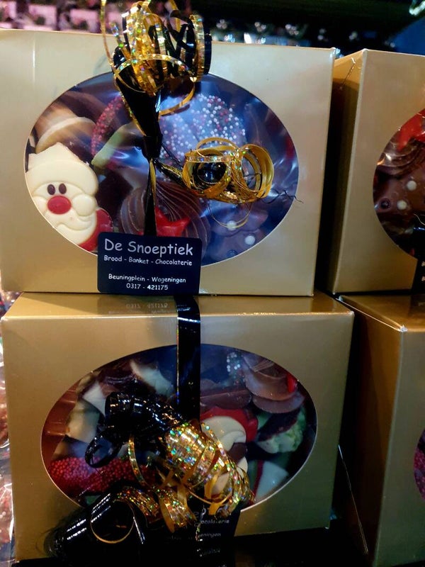 Bonbondoos 500 gram met kerstchocolade