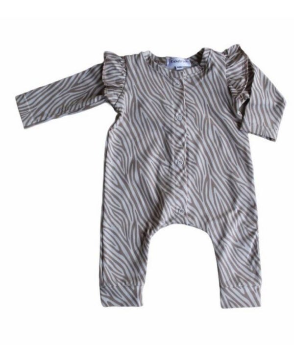 Ruffled onesie Zebra