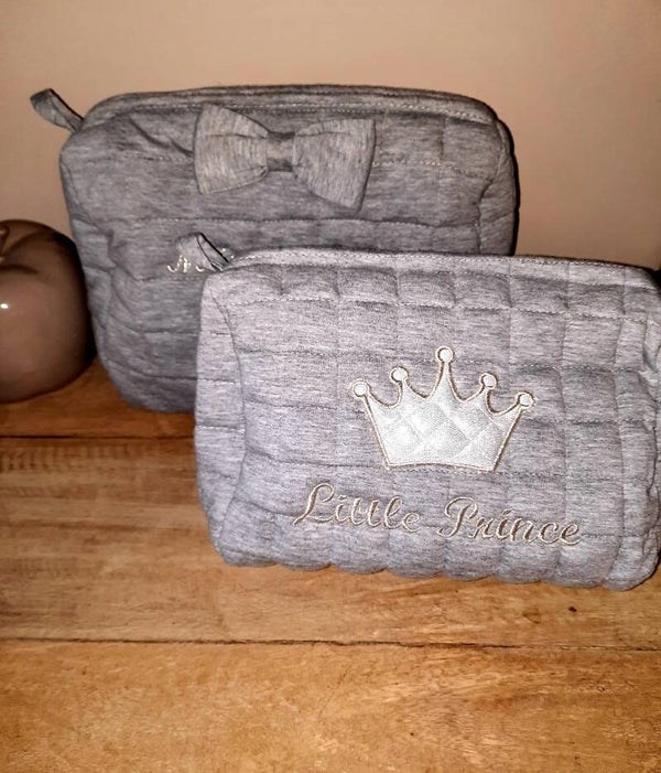 Jersey toilettasje Kroon Grijs