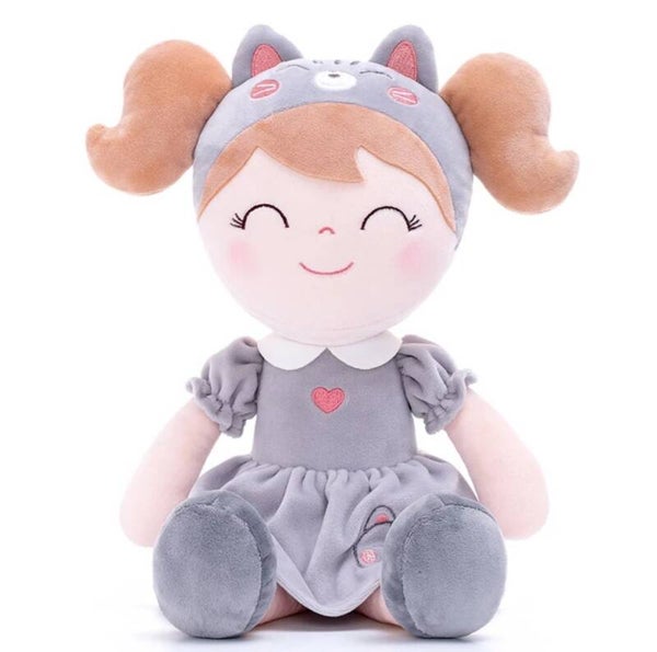 Knuffelpop Kat Grijs