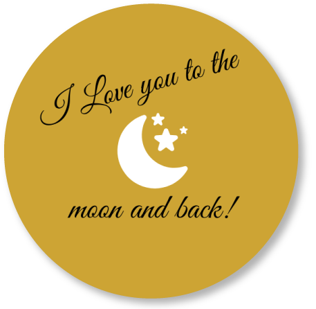 Muurcirkel i love you to the moon and back Oker
