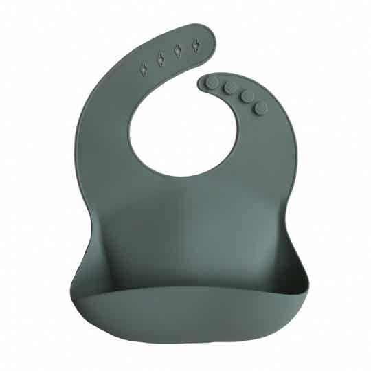 Mushie silicone bib Cambridge blue