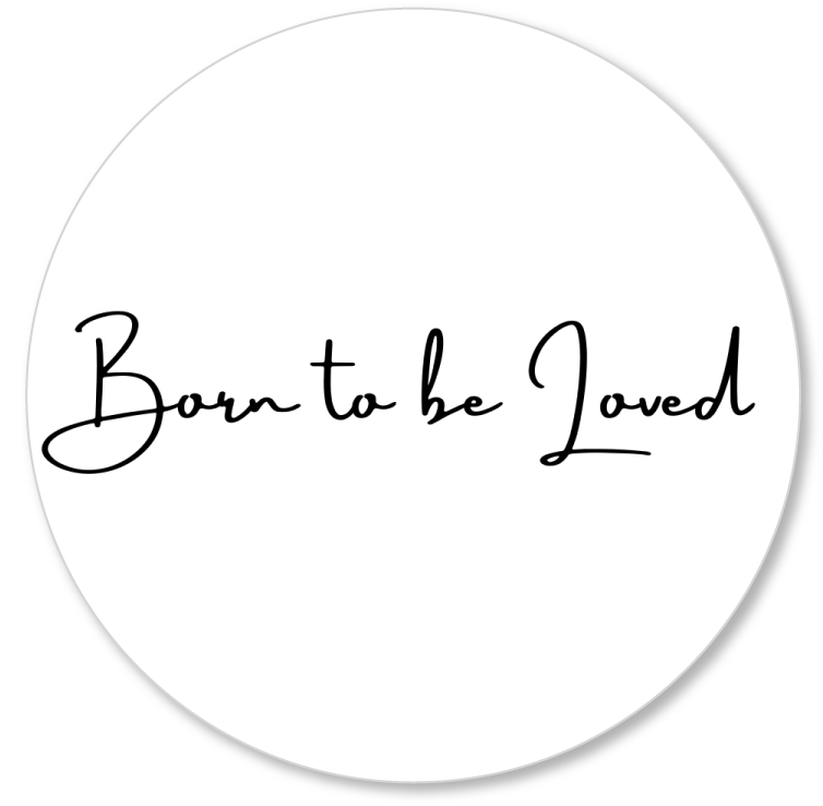 Muurcirkel born to be loved Zwart