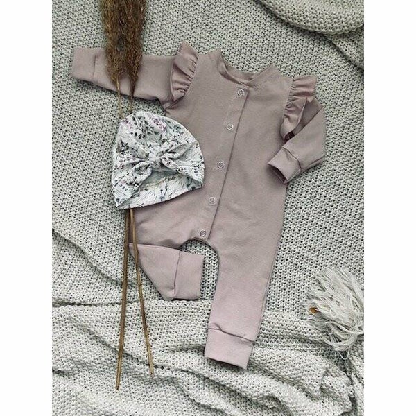 Ruffled onesie Soft Pink