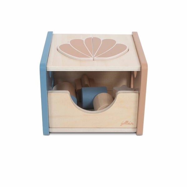 Houten blokken vormstoof Schelp Blue
