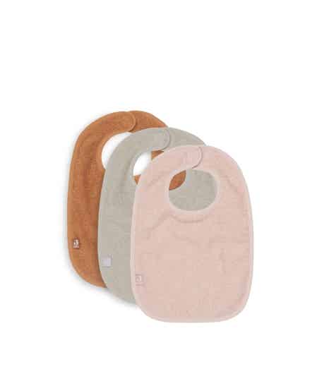 Set 3 badstof slabben pale pink/nougat/caramel