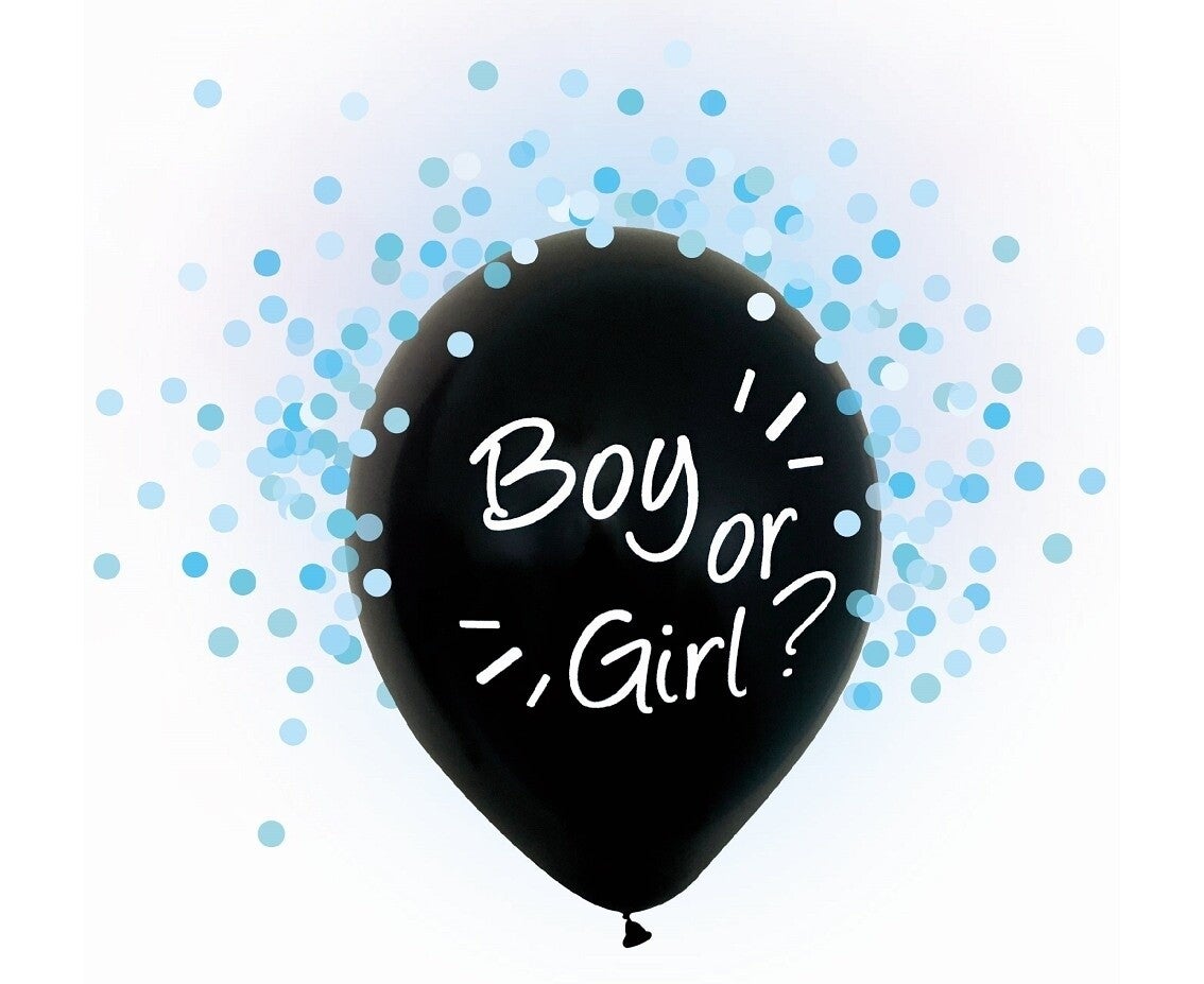 Gender reveal confettiballon Blauw - 4stuks