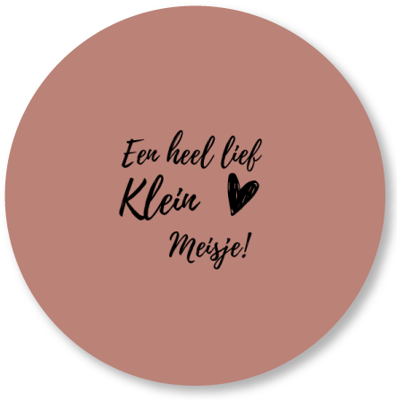 Muurcirkel lief klein meisje Oud Roze