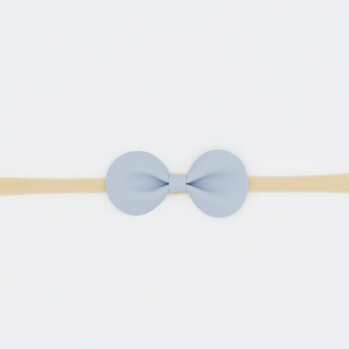 Haarbandje van kunstleer Ijsblauw