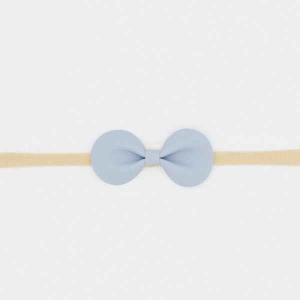 Haarbandje van kunstleer Ijsblauw