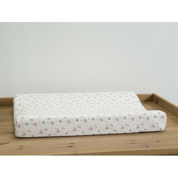 Aankleedkussenhoes Cottonflower Wit / Roze