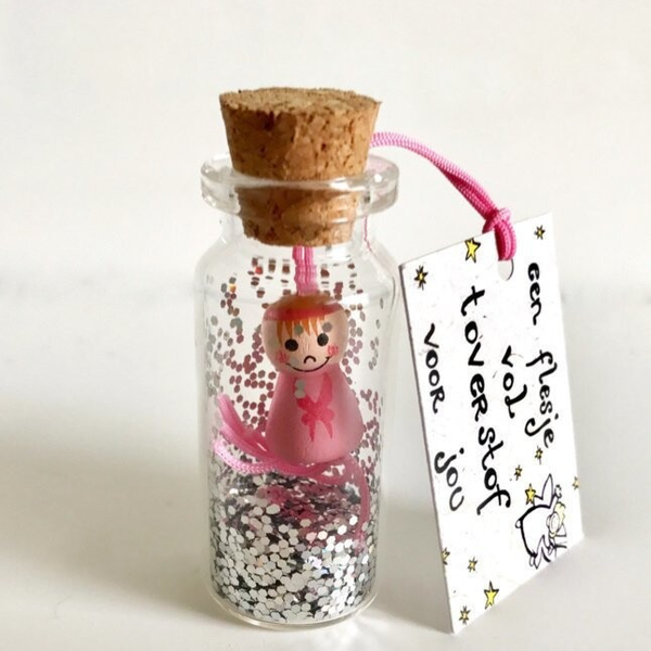 Geluksflesje met toverstof Zilver