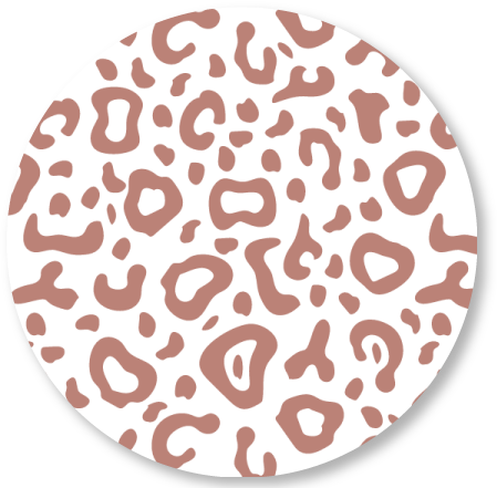 Muurcirkel leopard Oud Roze