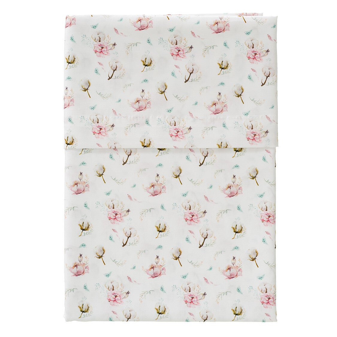 Ledikantlaken Cottonflowers Wit/Roze