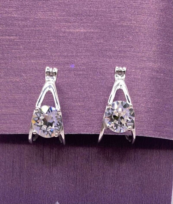 CZ hoop earrings.