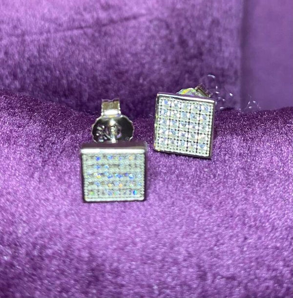 Square cz stud