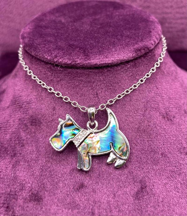 Paua Scottie dog necklace