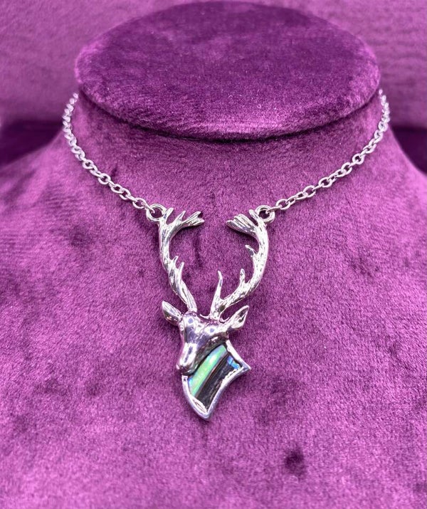 Paua stag necklace