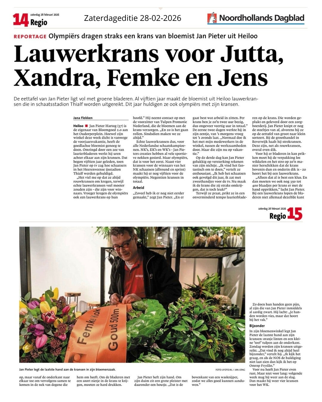 Lauwerkransen Olympische schaatsers 2026