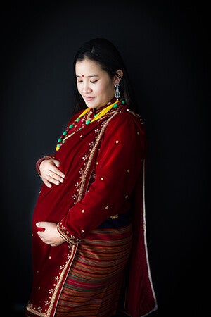 cultural maternity dress at Dixie Lee Photography Auckland studio