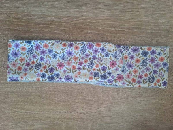 Bandeau de Soin Fleurs violette et ses manchettes