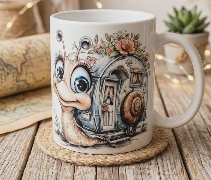Camping Tasse Rennschnecke