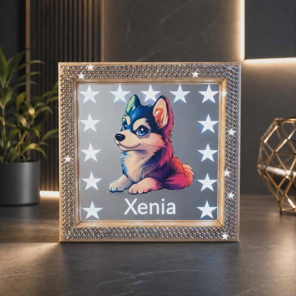 Personalisierte Spiegelfliese mit Beleuchtung