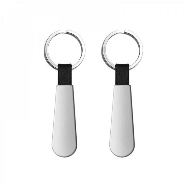 Luxe Metalen Sleutelhanger met Leren Detail en Lasergravure - 100 stuks