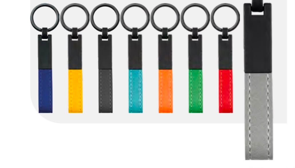 Luxe PU Leren Sleutelhanger met Logo Gravure – 100 stuks