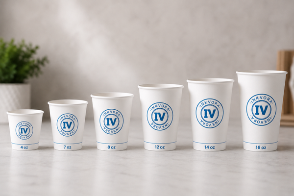 Witte Kartonnen Koffiebekers met Eigen Logo – 4oz t/m 16oz