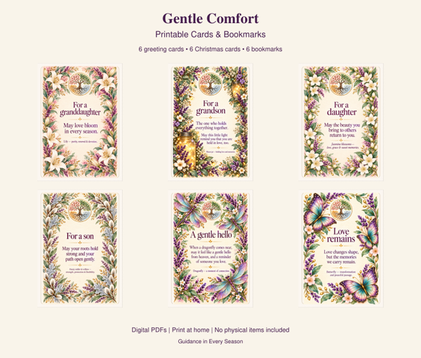 Gentle Comfort — Printable Cards & Bookmarks