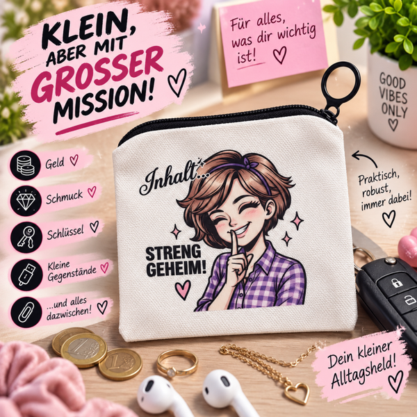 kleine Reißverschlusstasche mit Karo