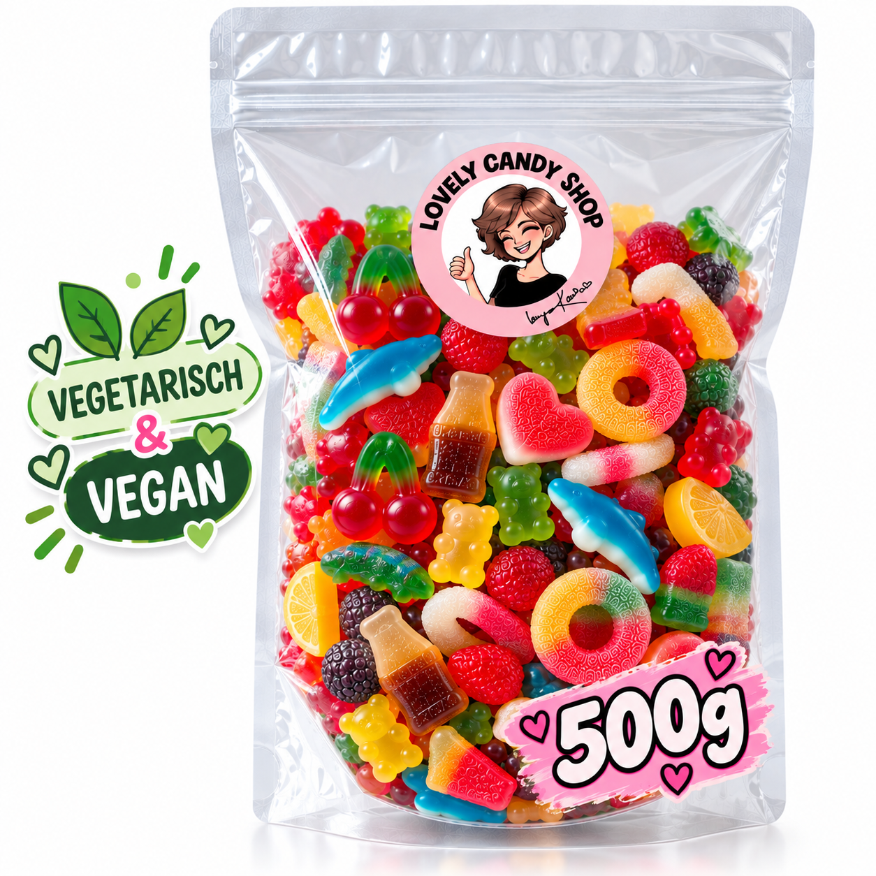 Deine bunte veggie/vegan Naschtüte 500g