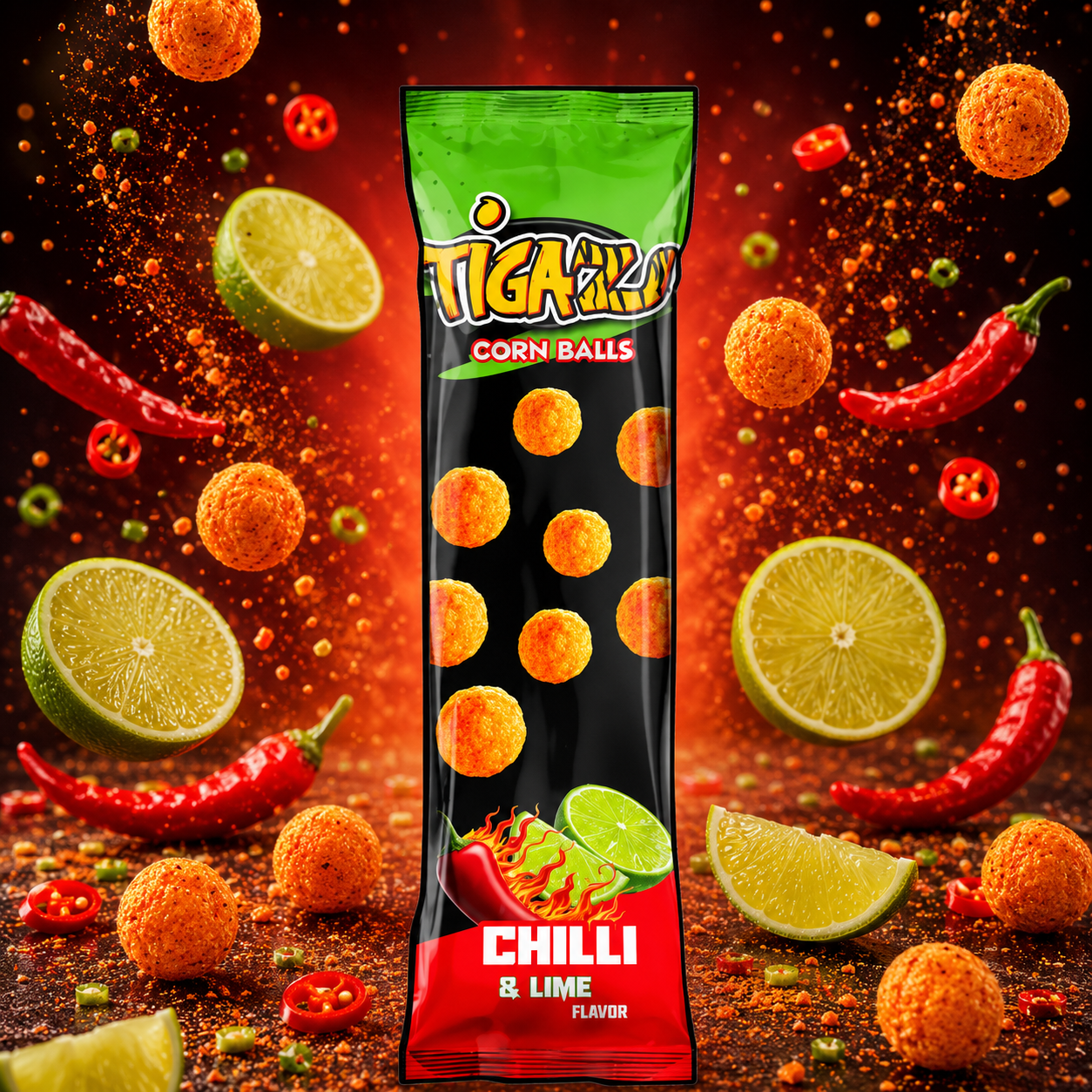 Tigaz Corn Balls – Chilli & Lime (20g)