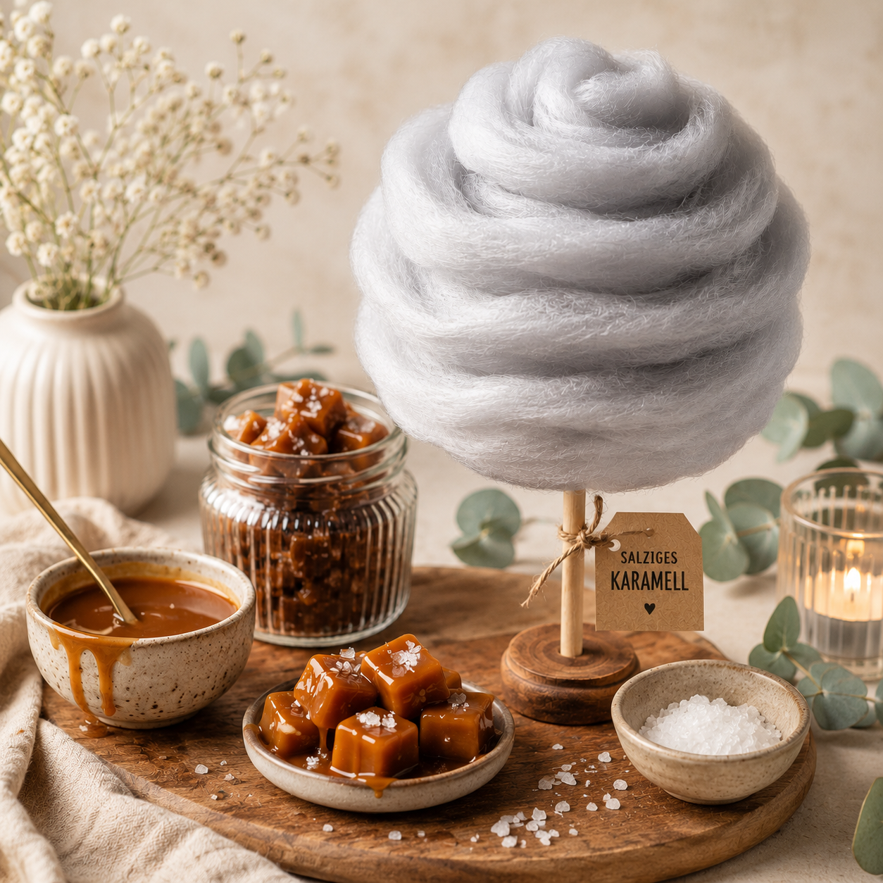 selbstgemachte Zuckerwatte 40g - SALZIGES KARAMELL