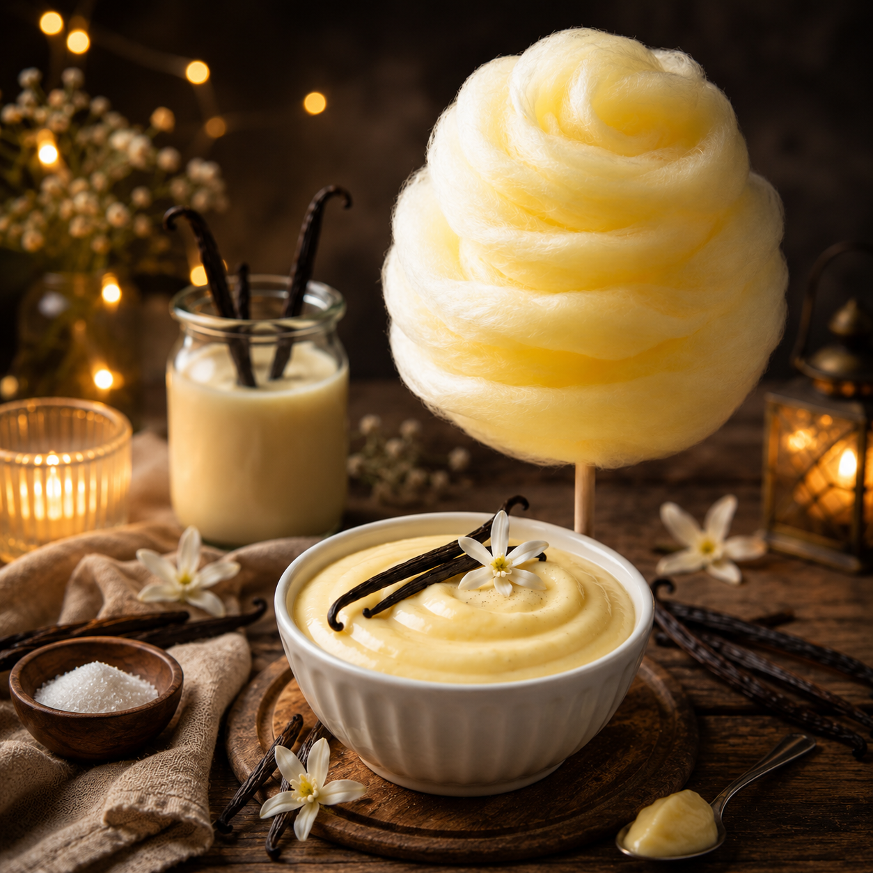 selbstgemachte Zuckerwatte 40g - VANILLE PUDDING