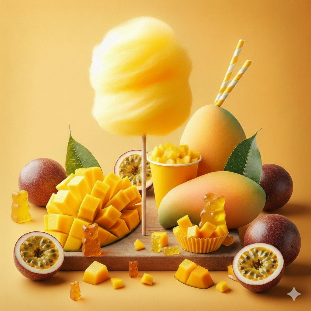 ** LIVE SPECIAL **  selbstgemachte Zuckerwatte 40g - MANGO-MARACJA