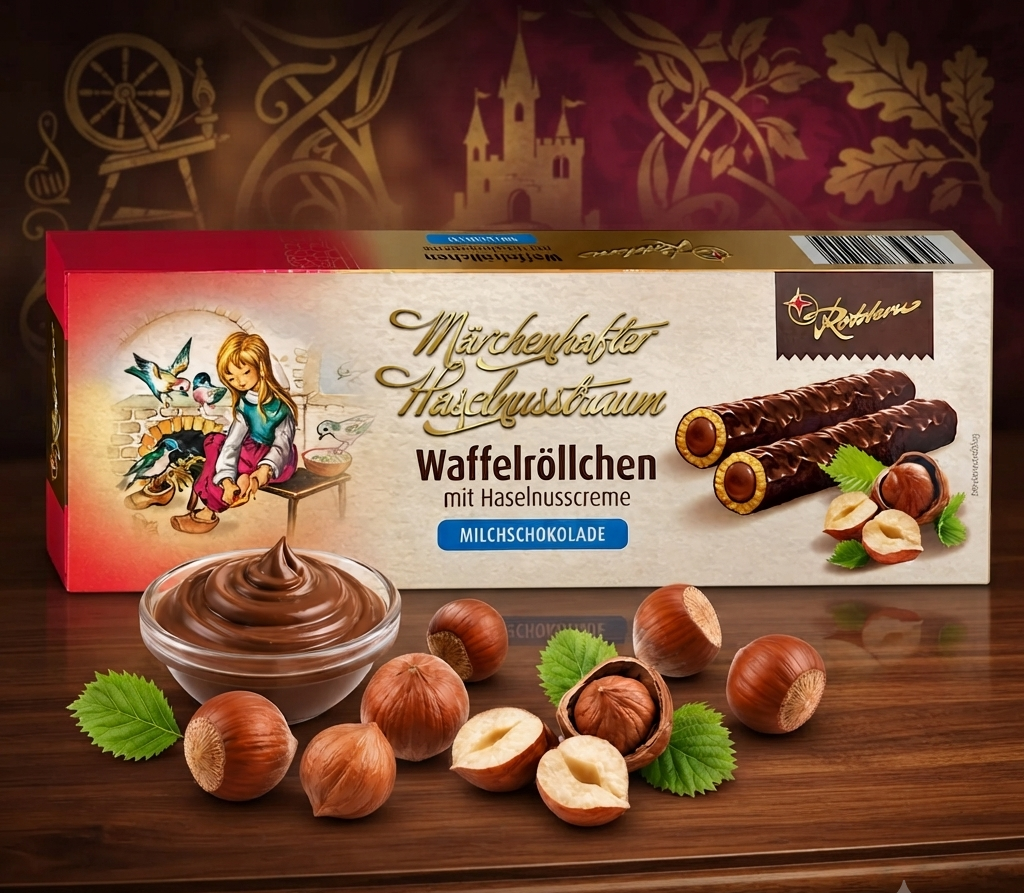 Rotstern Waffelröllchen Haselnuss (125g)