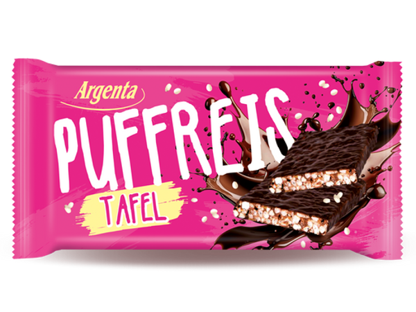 Argenta Puffreistafel Zartbitter (60g) – Knuspergenuss feinherb