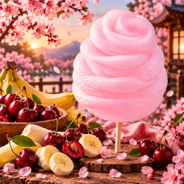 selbstgemachte Zuckerwatte 40g - KIRSCH-BANANE