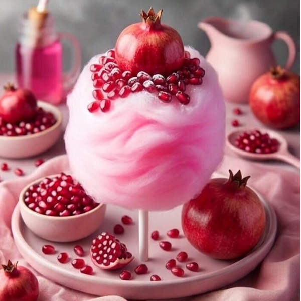 selbstgemachte Zuckerwatte 40g - GRANATAPFEL