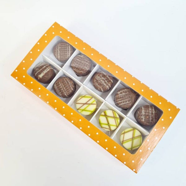 10er Pralinen Set: Pistazie Crunch & Spekulatius-Mandel