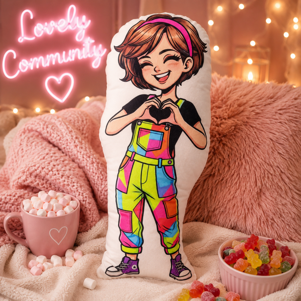 🌈 Karo Kuschelkissen (Gr. S)