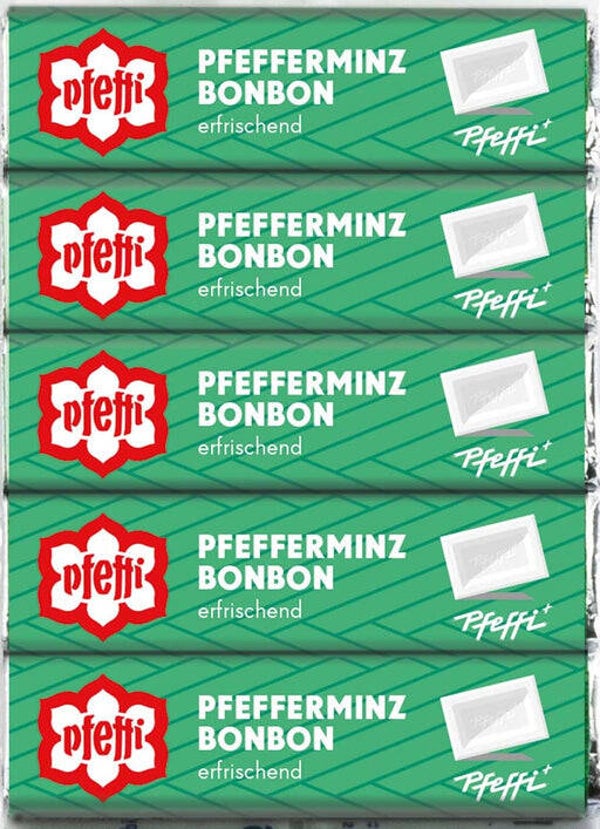 Pfeffi Pfefferminz-Bonbons (50g) – 5 Stangen