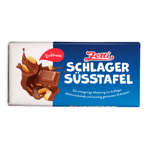 Zetti Schlagersüßtafel (100g) – Milchschokolade mit Erdnüssen