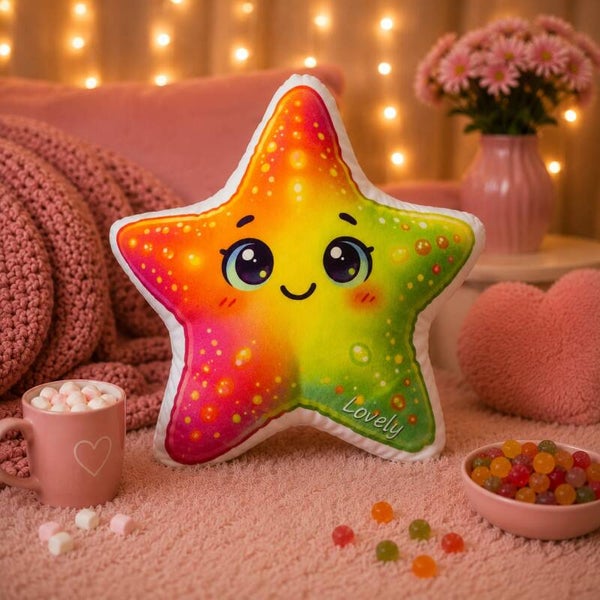 ⭐ Lovely Rainbow Star Kuschelkissen