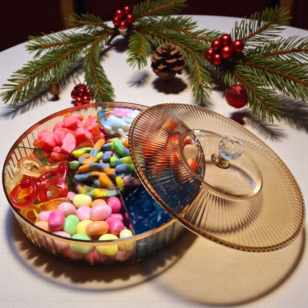 Naschteller mit Deckel (silberner Griff)