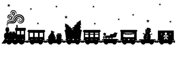 Kersttrein raamsticker