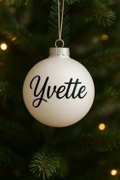 Kerstbal (wit) met naam